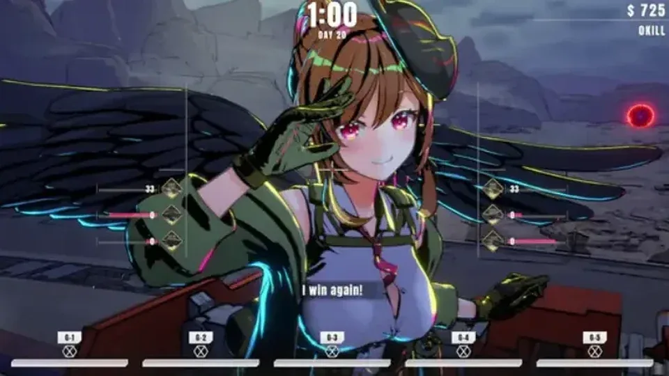 御炮少女 TurretGirls：角色普通着装近景与I win again台词，无性内容